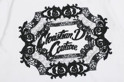 240224 New high quality three-dimensional printed three-dimensional hollow embroidered T-shirt