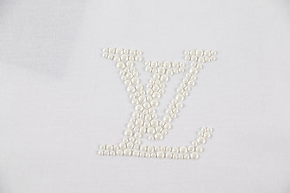 250224 New high quality beaded embroidered T-shirt