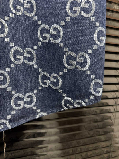 250224 New high quality denim jacquard stitching suit