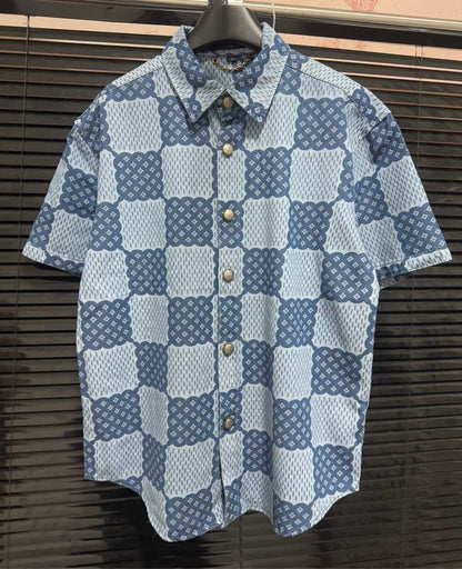 250224 New high quality denim checkerboard suit