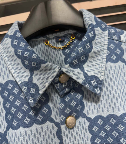 250224 New high quality denim checkerboard suit