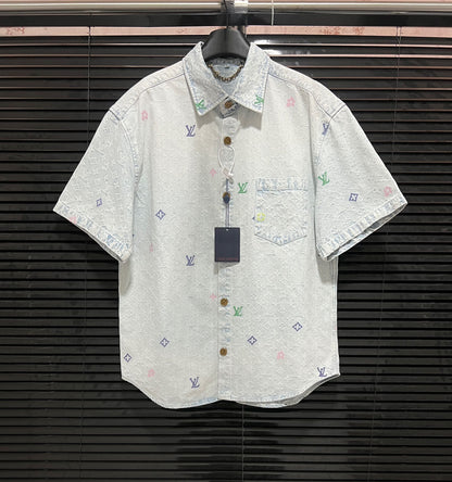 250224 New high quality denim jacquard wash suit