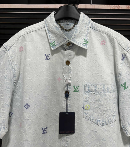 250224 New high quality denim jacquard wash suit