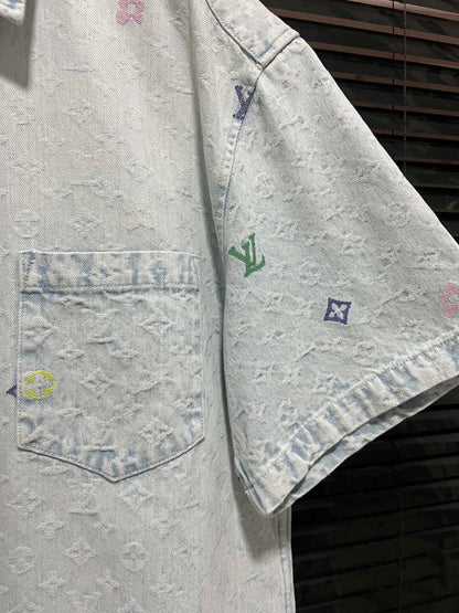 250224 New high quality denim jacquard wash suit