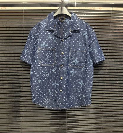 250224 New high quality denim jacquard wash suit