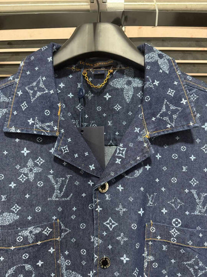 250224 New high quality denim jacquard wash suit