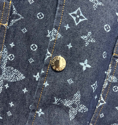 250224 New high quality denim jacquard wash suit