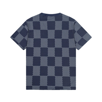 250305 New high quality checkerboard printed T-shirt