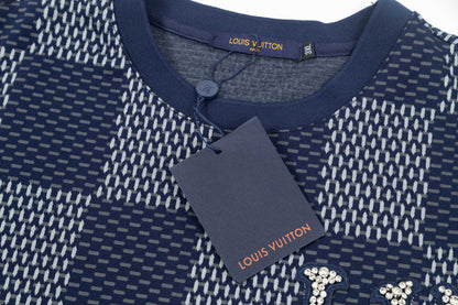 250305 New high quality checkerboard printed T-shirt