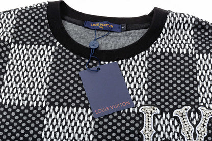 250305 New high quality checkerboard printed T-shirt