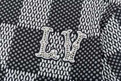 250305 New high quality checkerboard printed T-shirt