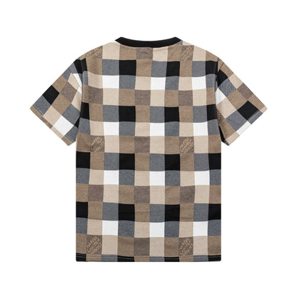 250305 New chequerboard printed T-shirt