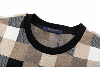 250305 New chequerboard printed T-shirt