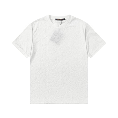 250305 New specialty jacquard fabric full print T-shirt