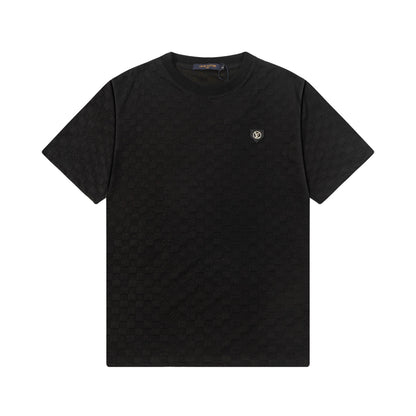 250305 New feature jacquard fabric dark print T-shirt