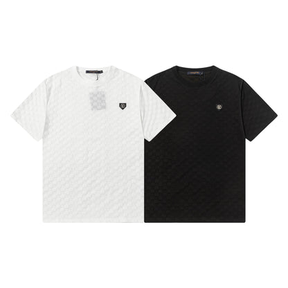 250305 New feature jacquard fabric dark print T-shirt