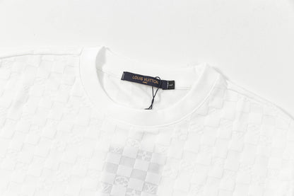 250305 New feature jacquard fabric dark print T-shirt