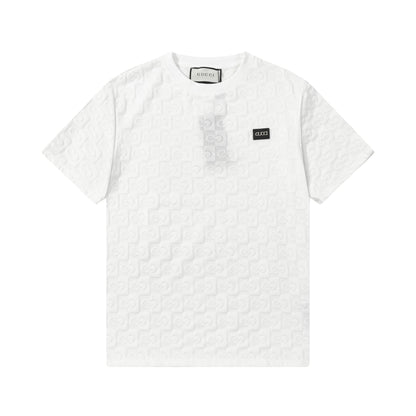 250305 New feature jacquard checkerboard dark print T-shirt