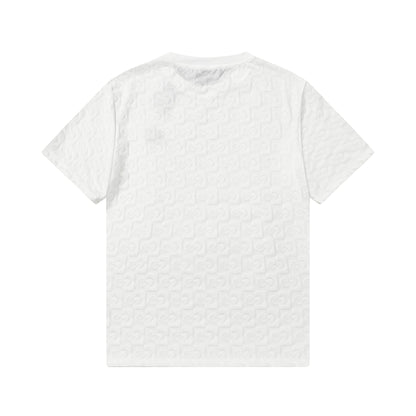 250305 New feature jacquard checkerboard dark print T-shirt