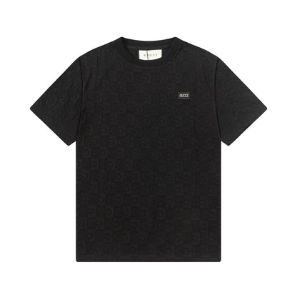 250305 New feature jacquard checkerboard dark print T-shirt