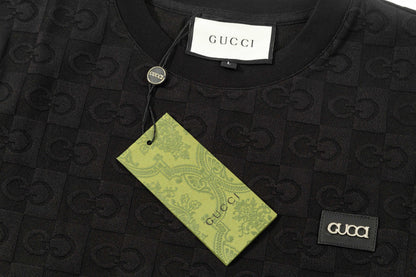 250305 New feature jacquard checkerboard dark print T-shirt