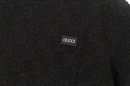 250305 New feature jacquard checkerboard dark print T-shirt