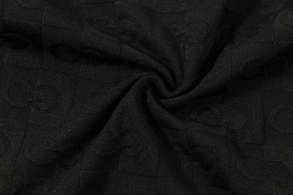 250305 New feature jacquard checkerboard dark print T-shirt