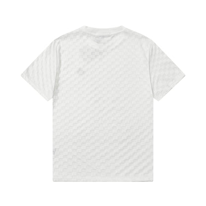 250305 New feature jacquard checkerboard dark print T-shirt