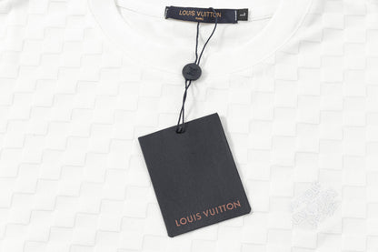 250305 New feature jacquard checkerboard dark print T-shirt