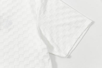 250305 New feature jacquard checkerboard dark print T-shirt