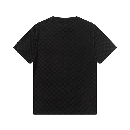 250305 New feature jacquard checkerboard dark print T-shirt