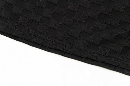 250305 New feature jacquard checkerboard dark print T-shirt