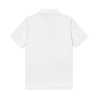 250305 New middle color matching printed polo shirt