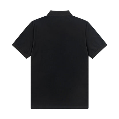 250305 New middle color matching printed polo shirt