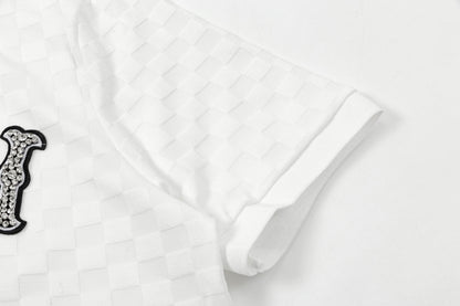 250305 New high quality knitted checkered polo shirt