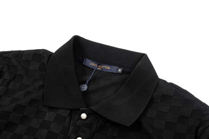 250305 New high quality knitted checkered polo shirt