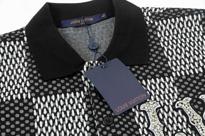 250305 High-end series of high quality checkered POLO shirt