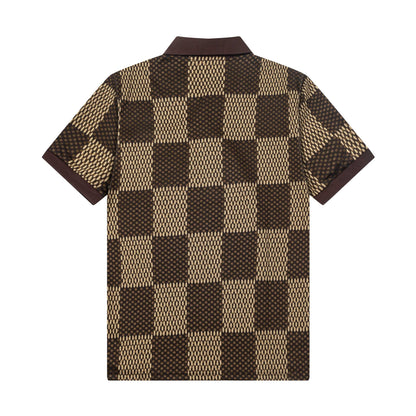 250305 High-end series of high quality checkered POLO shirt