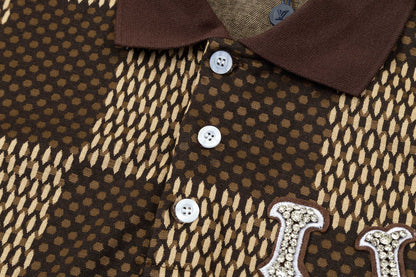 250305 High-end series of high quality checkered POLO shirt