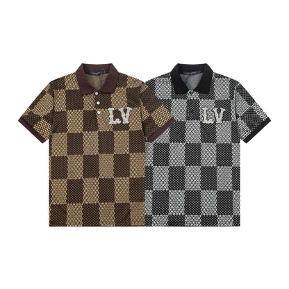 250305 High-end series of high quality checkered POLO shirt