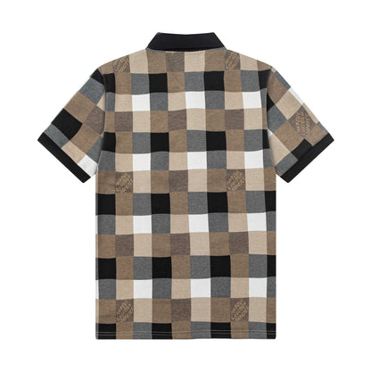 250305 High-end series of high quality checkered POLO shirt