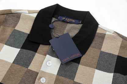 250305 High-end series of high quality checkered POLO shirt
