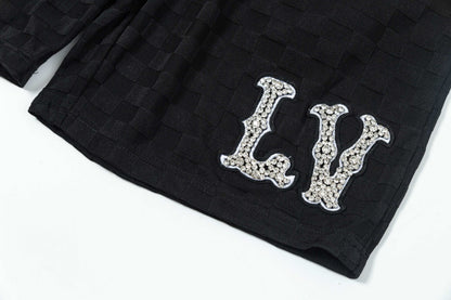 250313 New high quality chequered jacquard print shorts