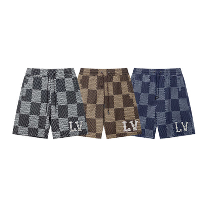 250313 New high quality knitted jacquard full print shorts
