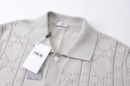 250313 New features diamond hollowed-out jersey lapel POLO