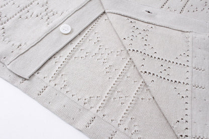 250313 New features diamond hollowed-out jersey lapel POLO