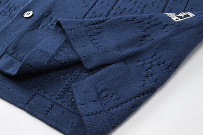 250313 New features diamond hollowed-out jersey lapel POLO