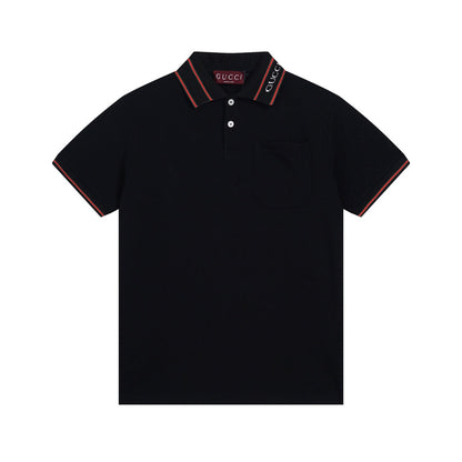 250313 New simple color matching lapel POLO