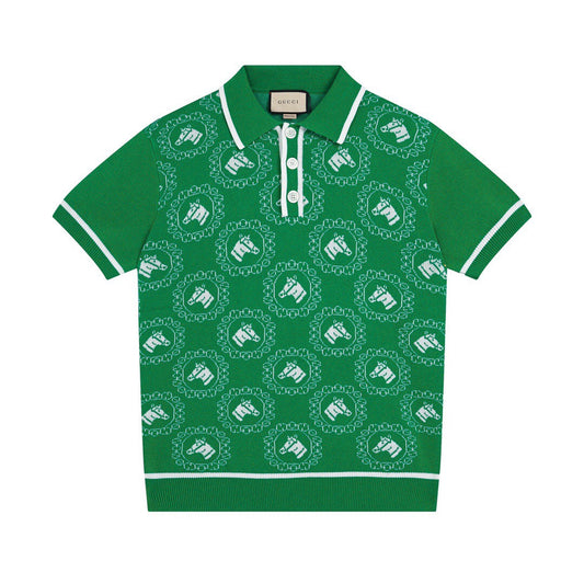 250313 New high quality pony print lapel polo
