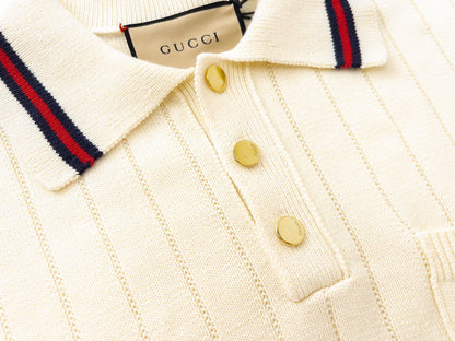 250318 New high quality pocket striped knit POLO